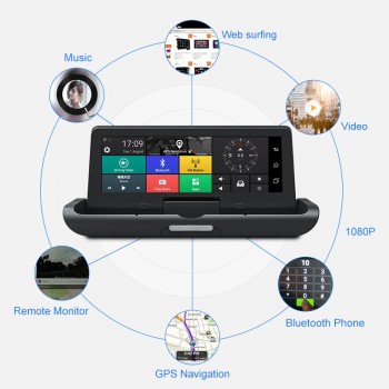 Junsun 7.84 Auto 4G ADAS Car DVR Dash Cam FHD 1080P Rear View Camera Dual Lens recording Car DVRs recorder GPS rearview mirror