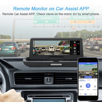 Junsun 7.84 Auto 4G ADAS Car DVR Dash Cam FHD 1080P Rear View Camera Dual Lens recording Car DVRs recorder GPS rearview mirror