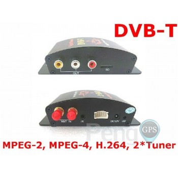 DVB-T Car Digital TV HD MPEG-4 Tuner Receiver Two Antenna 140-200km/h Two Chip Tuner DVB T BOX