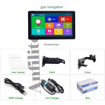 Anfilite 7 inch 800*480 Truck DDR3 256M 8GB windows CE 6.0 GPS Navigation 800M FM bluetooth avin car vehicle MTK GPS Navigator