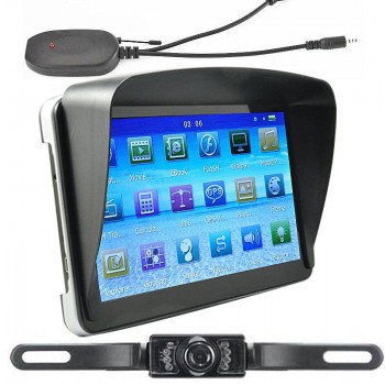 7 inch Car GPS Navigation Sat Nav 256M/8G with Bluetooth AV-IN Free Maps + Wireless Rear View Camera