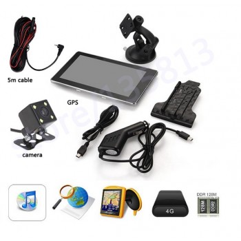 7 inch Car GPS Navigation Bluetooth AV-IN  Reverse Camera 4 LED Night Vision  CCD Car Rear View Camera Parking Monitor