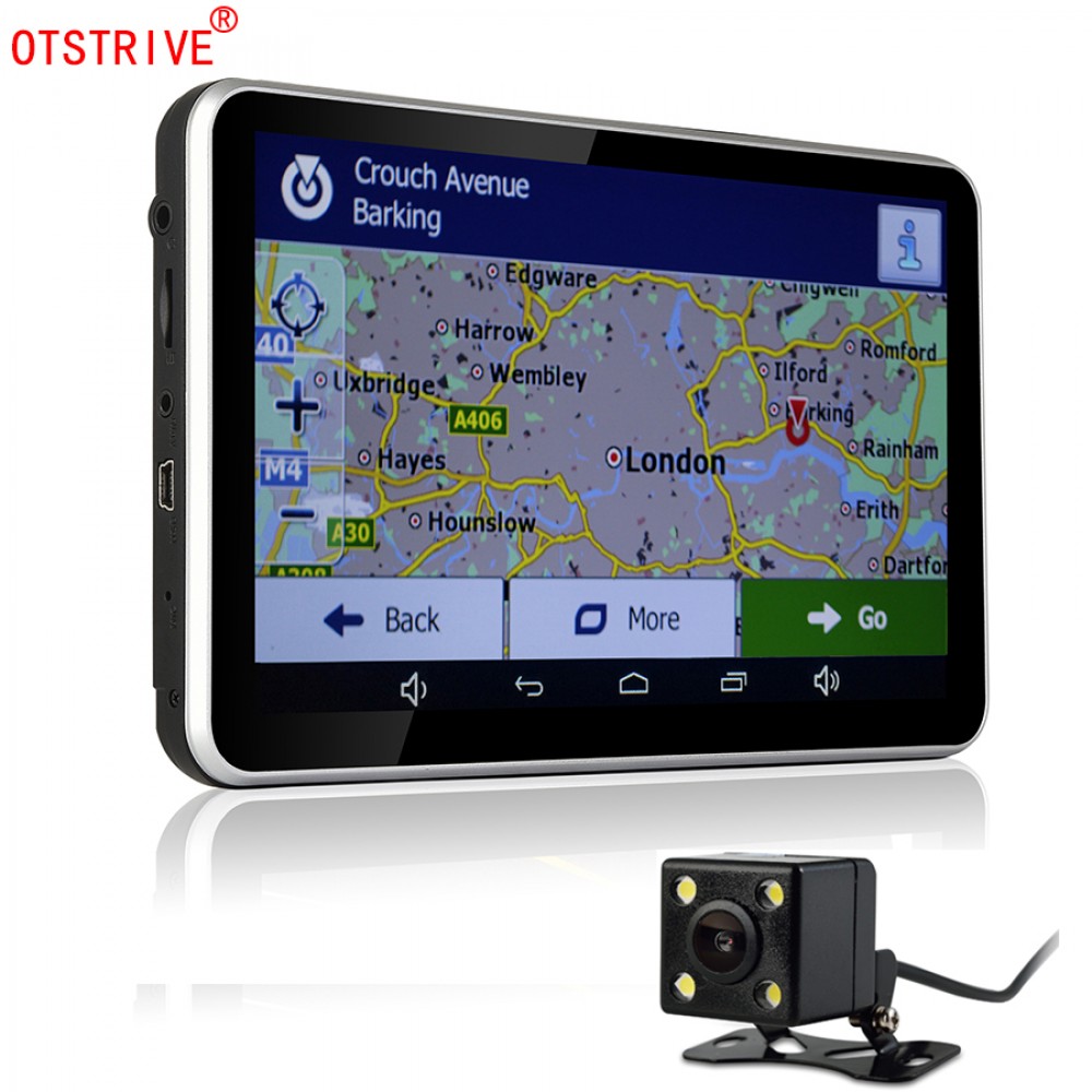 Otstrive 7 inch Android GPS Navigation WiFi Internet 16GB DVR Full HD 1080P Rear View Dual Back Camera DVR Video Recorder GPS