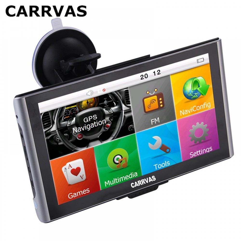 CARRVAS 7 inch Capacitive Screen Car TRUCK GPS Navigator 800MHZ FM/8GB/DDR 256M Maps Russia/Belarus/Kazakhstan Europe/USA+Canada