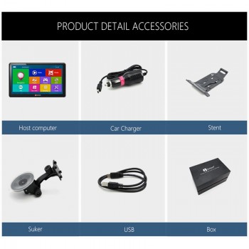 Junsun 7 inch HD Car GPS Navigation Capacitive screen FM 8GB Vehicle Truck GPS Car navigator Europe Sat nav Lifetime Map