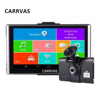 7 inch Capacitive Android Car GPS navigator MTK8127 Quad Core 1080P Car DVR Recorder WIFI Bluetooth AV-IN Navigation free maps