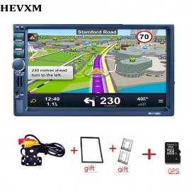 HEVXM 2 din Car DVD player 7 Universal Double Din GPS Navigation Video Mutimedia Stereo audio MP5 Car radio multimedia player