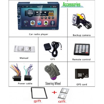 HEVXM 2 din Car DVD player 7 Universal Double Din GPS Navigation Video Mutimedia Stereo audio MP5 Car radio multimedia player