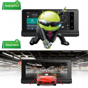 Dealcoo 4G Car GPS Navigation Android 5.1 Bluetooth Free Navitel Europe Maps FHD 1080P Car DVR ADAS Dual Lens Camera Navigator