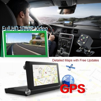 Dealcoo 4G Car GPS Navigation Android 5.1 Bluetooth Free Navitel Europe Maps FHD 1080P Car DVR ADAS Dual Lens Camera Navigator
