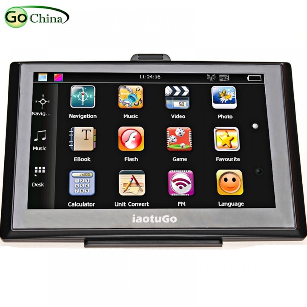 iaotuGo 7 MTK gps Bluetooth AVin ,car gps anvigator ,800MHz gps navigation ,256M,8G,FM transmitter, Vehicle GPS europe USA