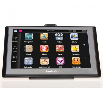 iaotuGo 7 MTK gps Bluetooth AVin ,car gps anvigator ,800MHz gps navigation ,256M,8G,FM transmitter, Vehicle GPS europe USA