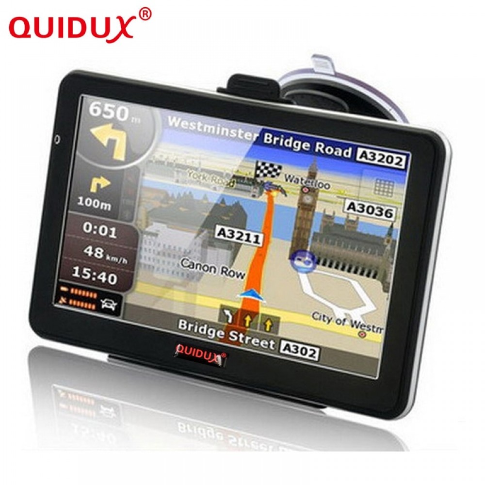 QUIDUX 7 inch Vehicle Windows CE V6.0 GPS Navigation Touch Screen Video Player 1080P Automobile Data Recorder FM transmitter