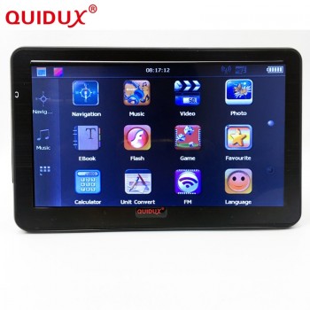 QUIDUX 7 inch Vehicle Windows CE V6.0 GPS Navigation Touch Screen Video Player 1080P Automobile Data Recorder FM transmitter