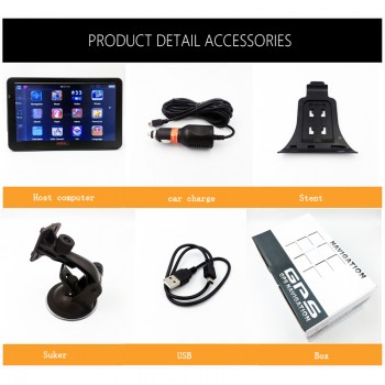QUIDUX 7 inch Vehicle Windows CE V6.0 GPS Navigation Touch Screen Video Player 1080P Automobile Data Recorder FM transmitter