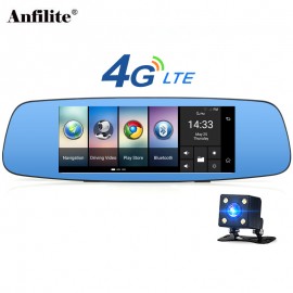 Anfilite 4G/3G 7 inch Android 5.1 truck GPS navigation Dash cam Video drive Recorder Rear view mirror with car DVR and Camera