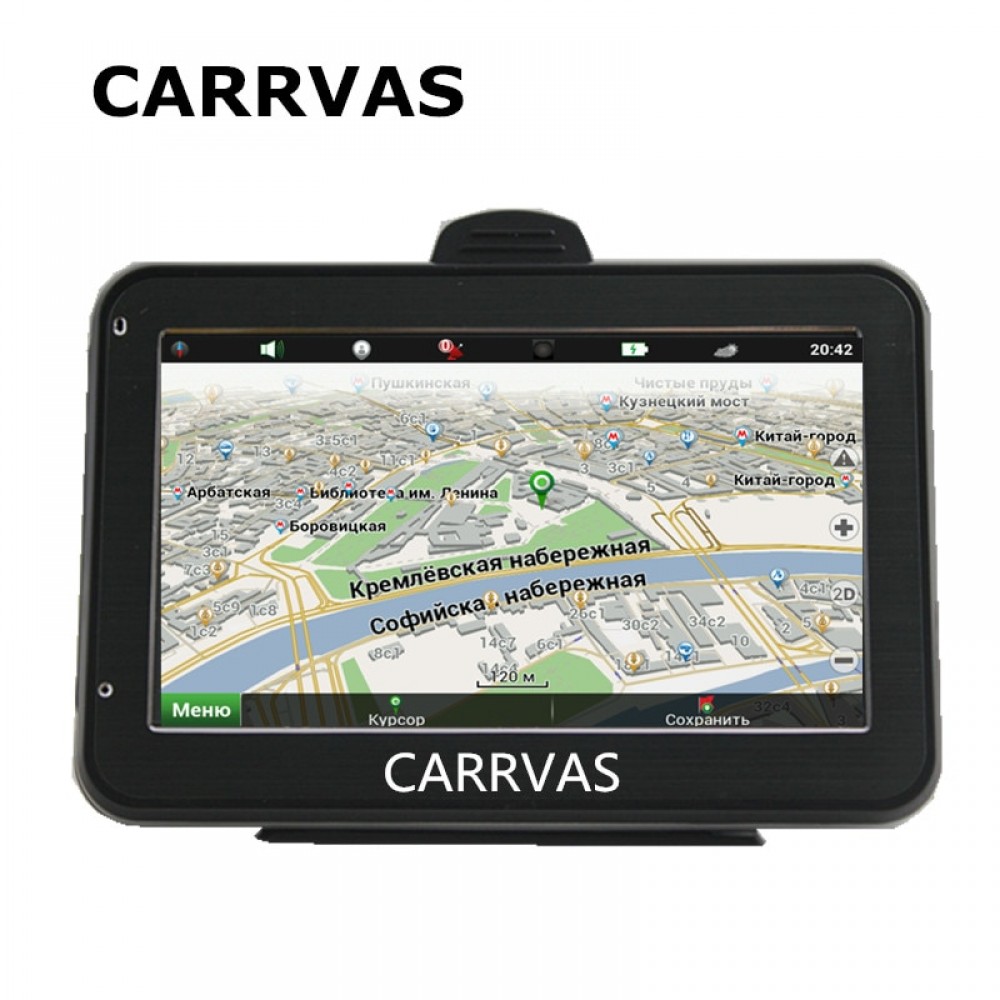 CARRVAS 4.3 touch screen car GPS navigation system 128M DDR 800Mhz CPU with new Europe maps Russia Ukraine Spain
