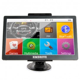 KMDRIVE 7 inch Car GPS Navigation Sat Nav 256 RAM/8GB Memory Bluetooth AV-IN Bundle  Free New Maps