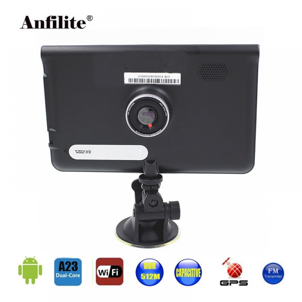 New full HD 1080P 7 inch Touch Screen Android 4.4.2 Car DVR GPS Navigation Wifi FM Parking Dash camera  DDR3 512M 16GB free Maps