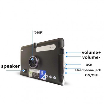 New full HD 1080P 7 inch Touch Screen Android 4.4.2 Car DVR GPS Navigation Wifi FM Parking Dash camera  DDR3 512M 16GB free Maps