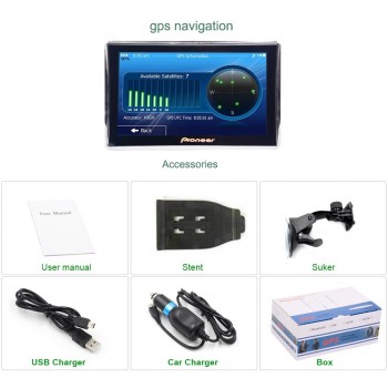 7 inch 800*480 Spain Bluetooth AVIN truck vehicle GPS Navigation MTK win CE 6.0 800Mhz FM DDR3 256M 8GB CE6.0 car gps navigator