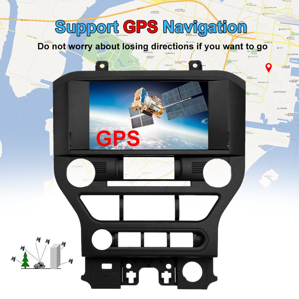Car Navigation DVD Player 8 Inches Screen with European Map GPS Navigation For Ford For Mustang 2015 2016 2017
