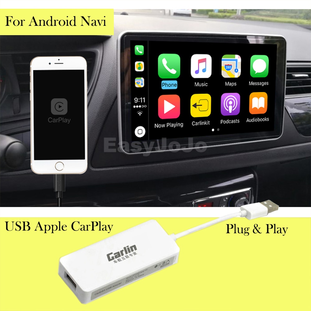 Plug and Play Smart Link Mini USB Apple CarPlay Dongle for Android Navigation Player system Stick with Android Auto