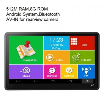 KMDRIVE Quad Core Android Car GPS Navigation Sat Nav 7 inch Capacitive Touch AV-IN Bluetooth WIFI 3G  FM Transmitter free Maps