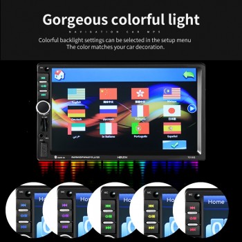 2 Din Car Multimedia Player+GPS Navigation+Camera Map+Frame 7 HD Touch Screen Bluetooth Autoradio MP4 MP5 Video Stereo Radio