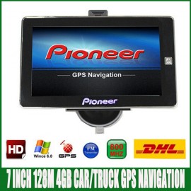 Free DHL shipping 7 inch HD Car truck GPS Navigation FM 4GB/128M DDR/800MHZ Newest Map for Russia/Spainish/ Europe/USA navigator