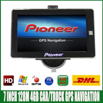 Free DHL shipping 7 inch HD Car truck GPS Navigation FM 4GB/128M DDR/800MHZ Newest Map for Russia/Spainish/ Europe/USA navigator
