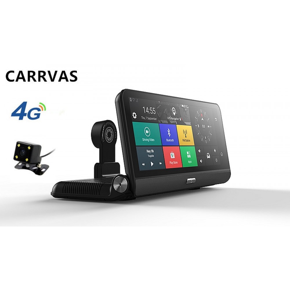 CARRVAS Car GPS Navigation DVR Camera 4G WIFI 7.84 Android 5.1 Registrar Video Dash Cam Recorder with two cameras