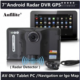 Anfilite 7 Inch Android 4.4 16GB/512MB Truck gps navigation Tablet PC Car Radar Detector Car dvr GPS Navigator with rear camera