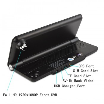 Udricare 8 inch 4G GPS Android 5.1 WiFi Bluetooth 4G SIM Card Dashboard GPS 1080P DVR Dual Lens Rear View Camera Video Recorder