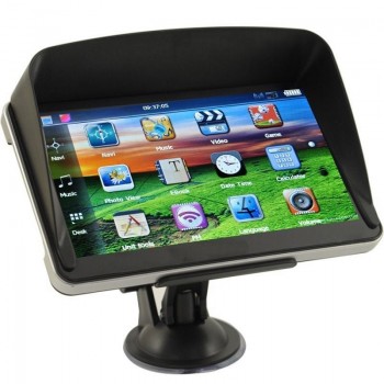 KMDRIVE 7 inch HD Touch Car GPS Navigation Sat Nav FM 8GB Bluetooth AV-IN Free Sunshade Bundle Latest maps