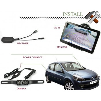 7 Car GPS Navigation+Wireless Reverse Camera 128M/8G Bluetooth AV-IN