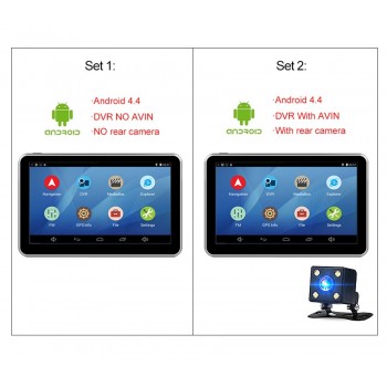 Anfilite 7 inch Capacitive Android car GPS Navigator Quad Core 16GB car DVR dash cam dual cameras 1080P record free maps