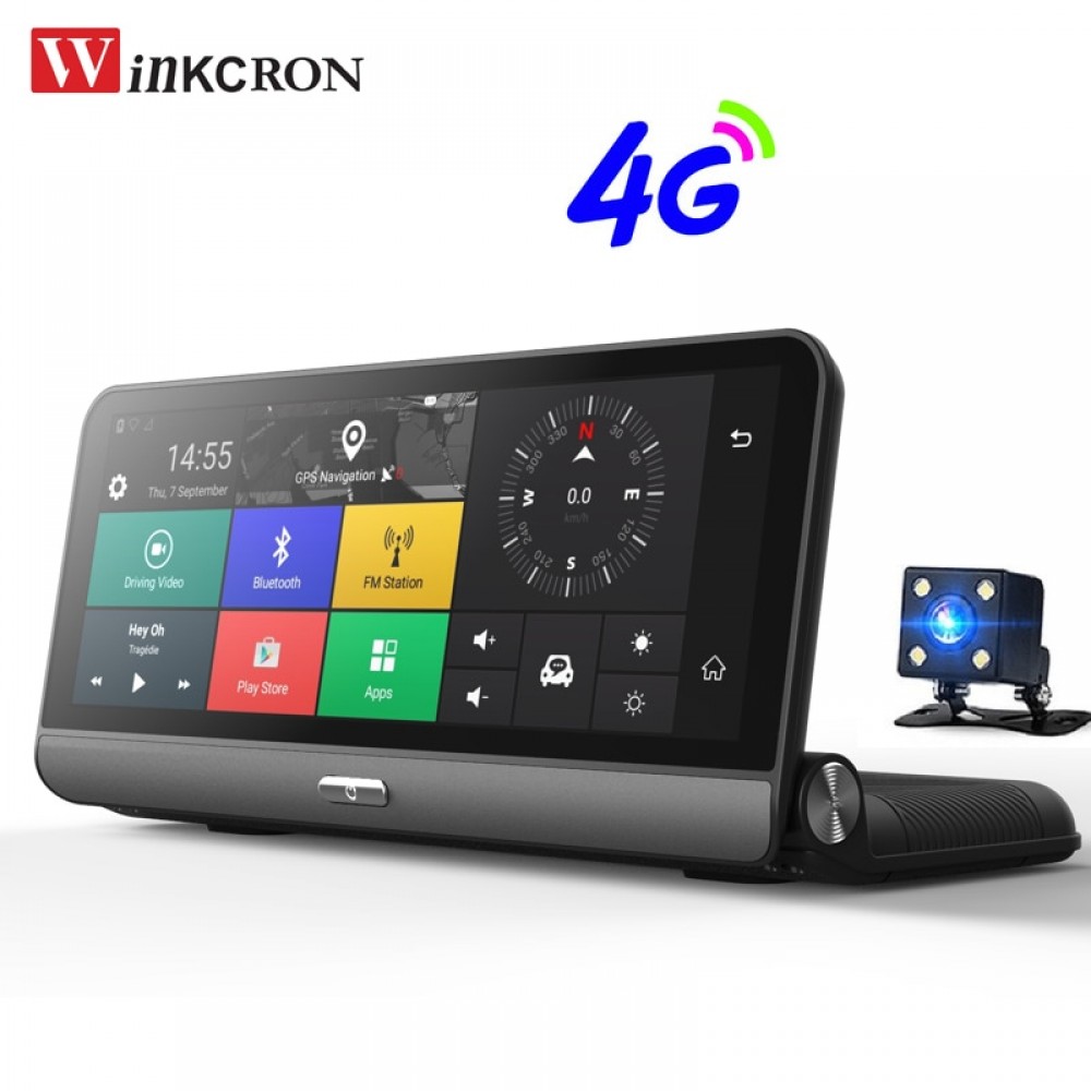 4G Car GPS DVR Camera 8.0 IPS Touch Android 5.1 WIFI Video Recorder Dash Cam FHD 1080P Dual Lens Registrar Parking Monitoring