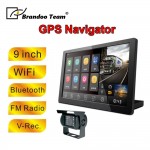 720P 9 inch WiFi Bluetooth Display Truck Android GPS Navigator with 2 Way Car Camera Recording For Bus Truck Large Car Used