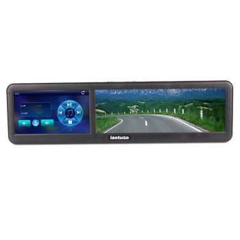 iaotuGo Rear View Mirror car GPS, 4.3 inch MTK navigator, wince 6.0 , bluetooth, AV-in , FM,4G, free maps and free shipping