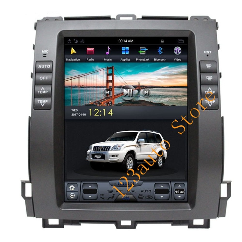 Tesla Style Android Car DVD Player for Toyota Prado 120 land cruiser 2002 2003 2004 2005 2006 2007 2008 2009 Lexu s GX470 GX 470
