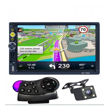 Hot Reverse Camera+GPS map 72 Din Car GPS Navigation Stereo DVD Player Bluetooth iPod Radio FM AM Receiver MP3 Indash Head Unit