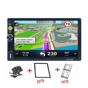 Hot Reverse Camera+GPS map 72 Din Car GPS Navigation Stereo DVD Player Bluetooth iPod Radio FM AM Receiver MP3 Indash Head Unit