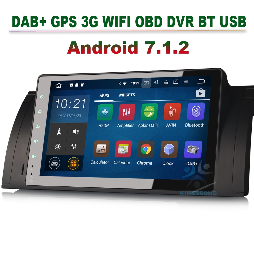 Quad Core DAB+ Android 7.1.2 Autoradio Car GPS Navigation for BMW 5 Series E39 X5 E53 M5 3G Car Radio DVR OBD WIFI Mirror link