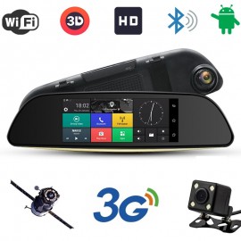 G Car DVR 7 Dash Camera 16GB Android 5.0 RearView Mirror 1080P Video Recorder Dual Lens Auto GPS Navigation Free map updates