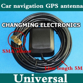 Universal car navigation GPS antenna/SMA elbow/two-stage amplification/5m long/DM1575.42MHZ(working 100% Free Shipping) 1PCS