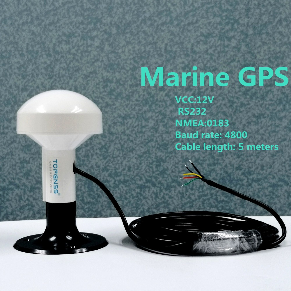 NMEA 0183 protocol GPS chipset boat marine GPS receiver with module antenna 4800 baud rate RS-232,12V RS232  Mushroom housing