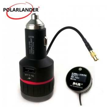 Car DAB Radio Cigarette Lighter With Converter Plug-and-Play Knob With 5V 2.4A A USB Part FM Transmitter Tuner Receiver