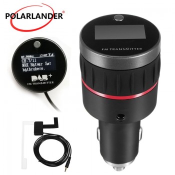 Car DAB Radio Cigarette Lighter With Converter Plug-and-Play Knob With 5V 2.4A A USB Part FM Transmitter Tuner Receiver