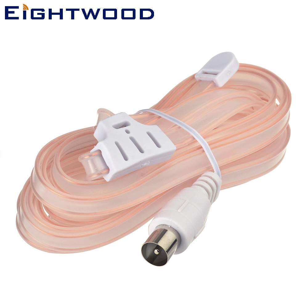 Eightwood  FM Dipole Antenna 75 Ohm PAL Plug Connector for Home Table Top Stereo Sound Radio Receiver Tuner